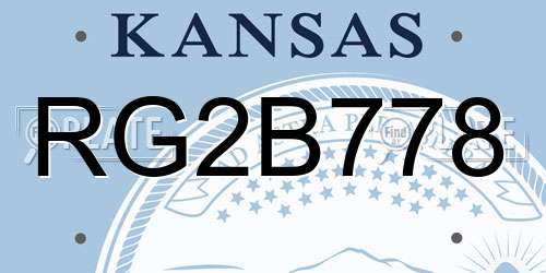 RG2B778 Kansas License Plate