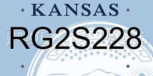 RG2S228 Kansas License Plate