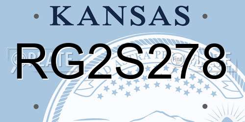 RG2S278 Kansas License Plate
