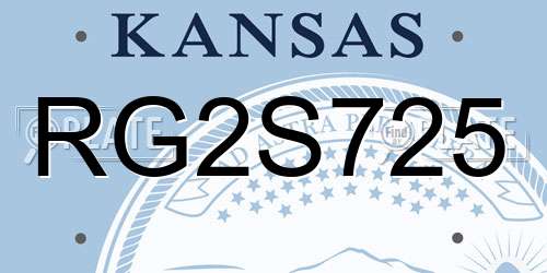 RG2S725 Kansas License Plate