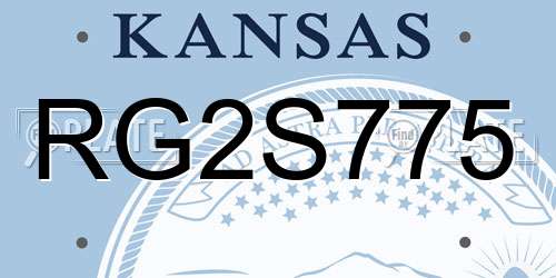 RG2S775 Kansas License Plate