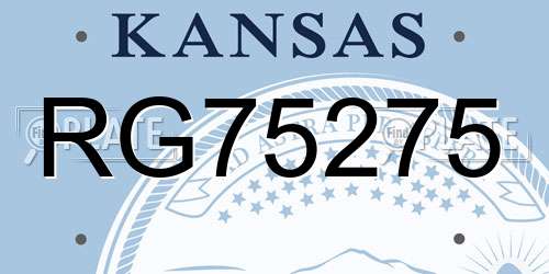 RG75275 Kansas License Plate