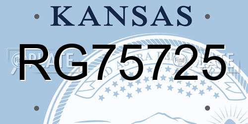 RG75725 Kansas License Plate