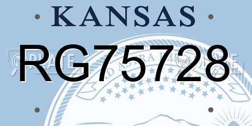 RG75728 Kansas License Plate
