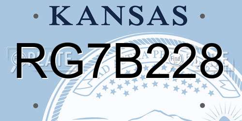 RG7B228 Kansas License Plate