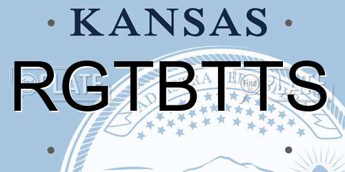 RGTBTTS Kansas License Plate