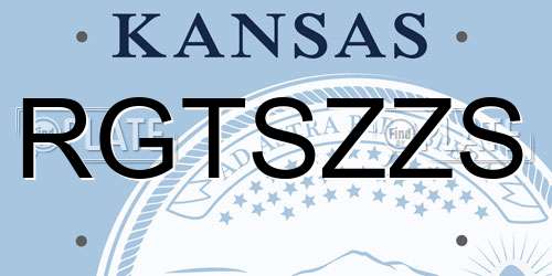 RGTSZZS Kansas License Plate