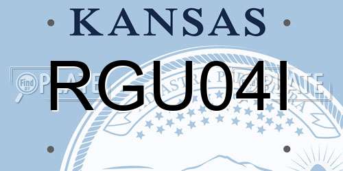 RGU04I Kansas License Plate
