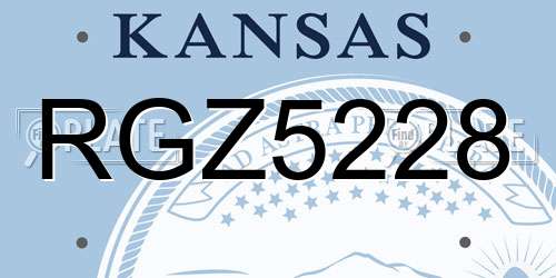 RGZ5228 Kansas License Plate