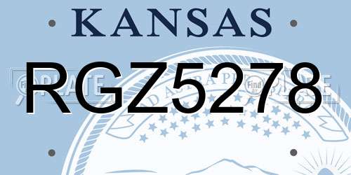 RGZ5278 Kansas License Plate