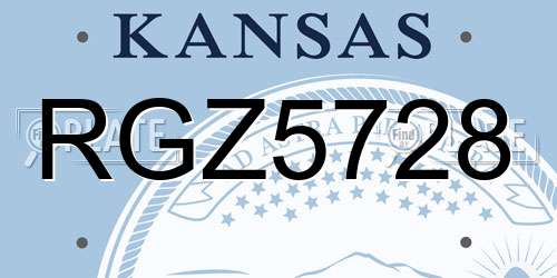 RGZ5728 Kansas License Plate