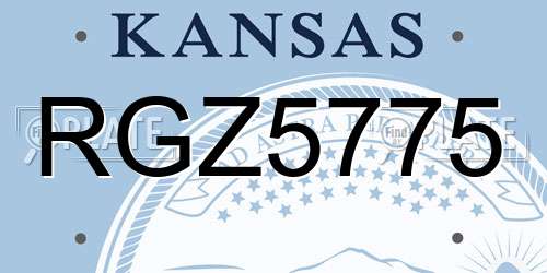 RGZ5775 Kansas License Plate