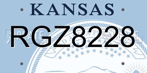 RGZ8228 Kansas License Plate