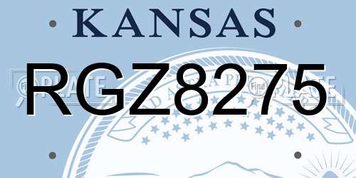 RGZ8275 Kansas License Plate