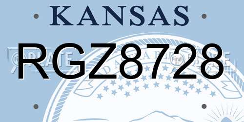 RGZ8728 Kansas License Plate
