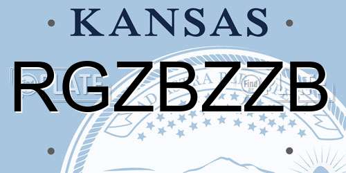 RGZBZZB Kansas License Plate