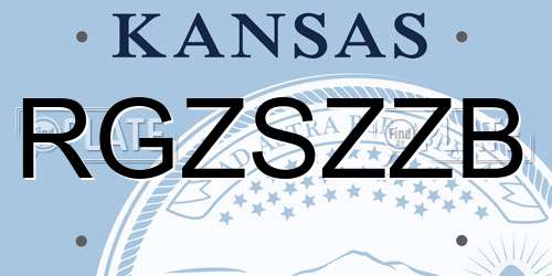 RGZSZZB Kansas License Plate