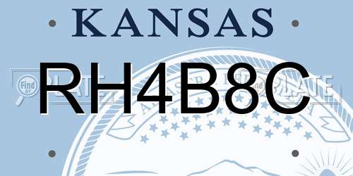 RH4B8C Kansas License Plate