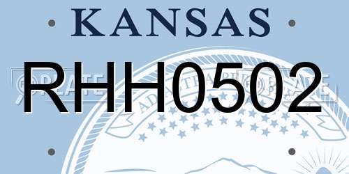 RHH0502 Kansas License Plate