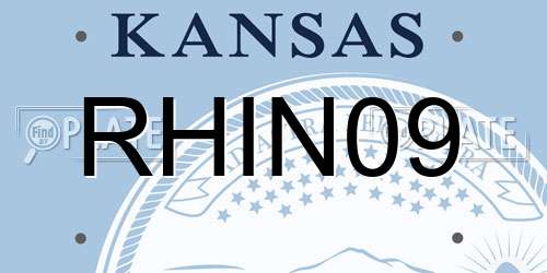 RHIN09 Kansas License Plate