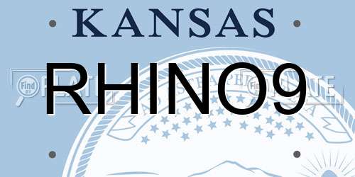 RHINO9 Kansas License Plate