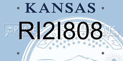 RI2I808 Kansas License Plate