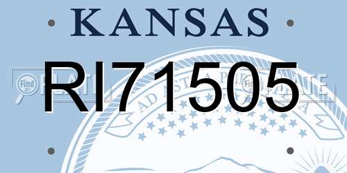 RI71505 Kansas License Plate