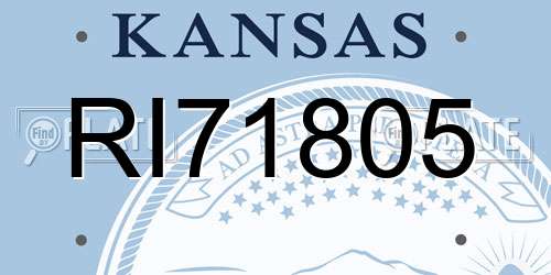 RI71805 Kansas License Plate