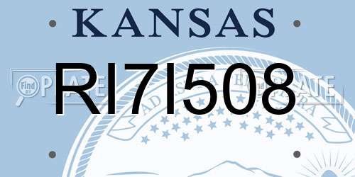 RI7I508 Kansas License Plate