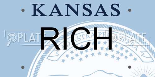 RICH Kansas License Plate