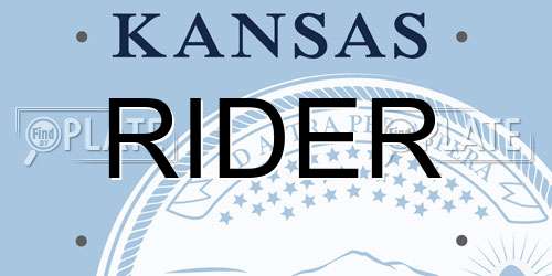 RIDER Kansas License Plate