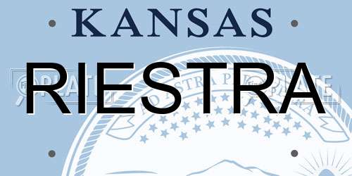 RIESTRA Kansas License Plate