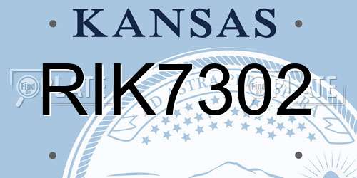 RIK7302 Kansas License Plate