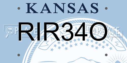 RIR34O Kansas License Plate