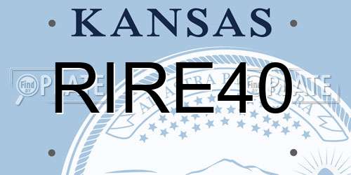 RIRE40 Kansas License Plate