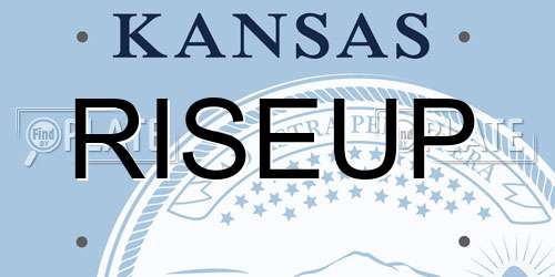 RISEUP Kansas License Plate
