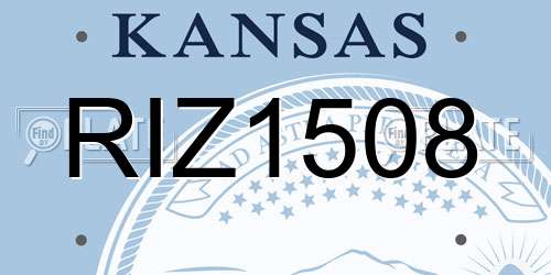 RIZ1508 Kansas License Plate