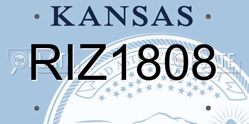 RIZ1808 Kansas License Plate