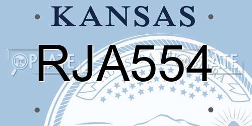 RJA554 Kansas License Plate