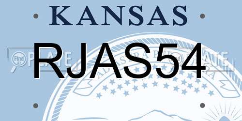 RJAS54 Kansas License Plate