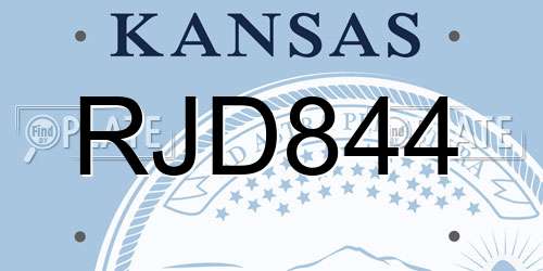 RJD844 Kansas License Plate