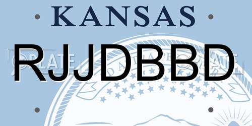 RJJDBBD Kansas License Plate