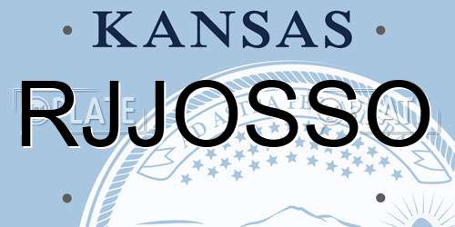 RJJOSSO Kansas License Plate
