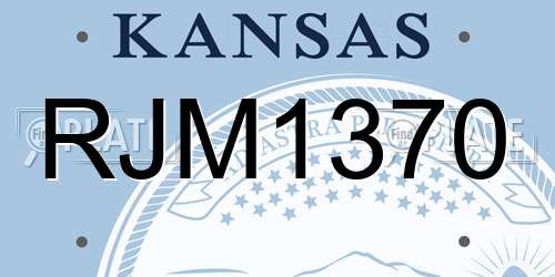 RJM1370 Kansas License Plate