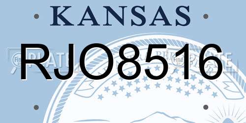 RJO8516 Kansas License Plate
