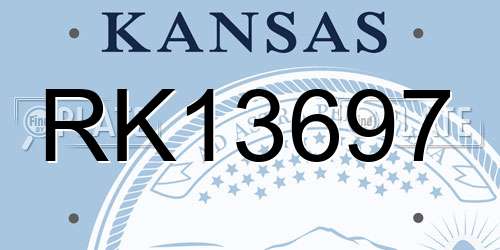RK13697 Kansas License Plate