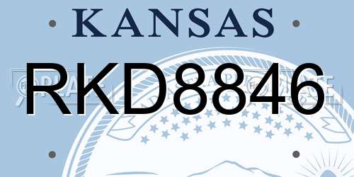 RKD8846 Kansas License Plate