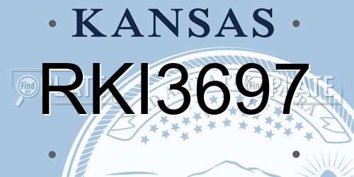 RKI3697 Kansas License Plate