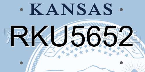 RKU5652 Kansas License Plate