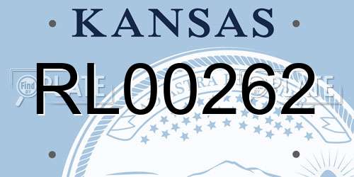 RL00262 Kansas License Plate